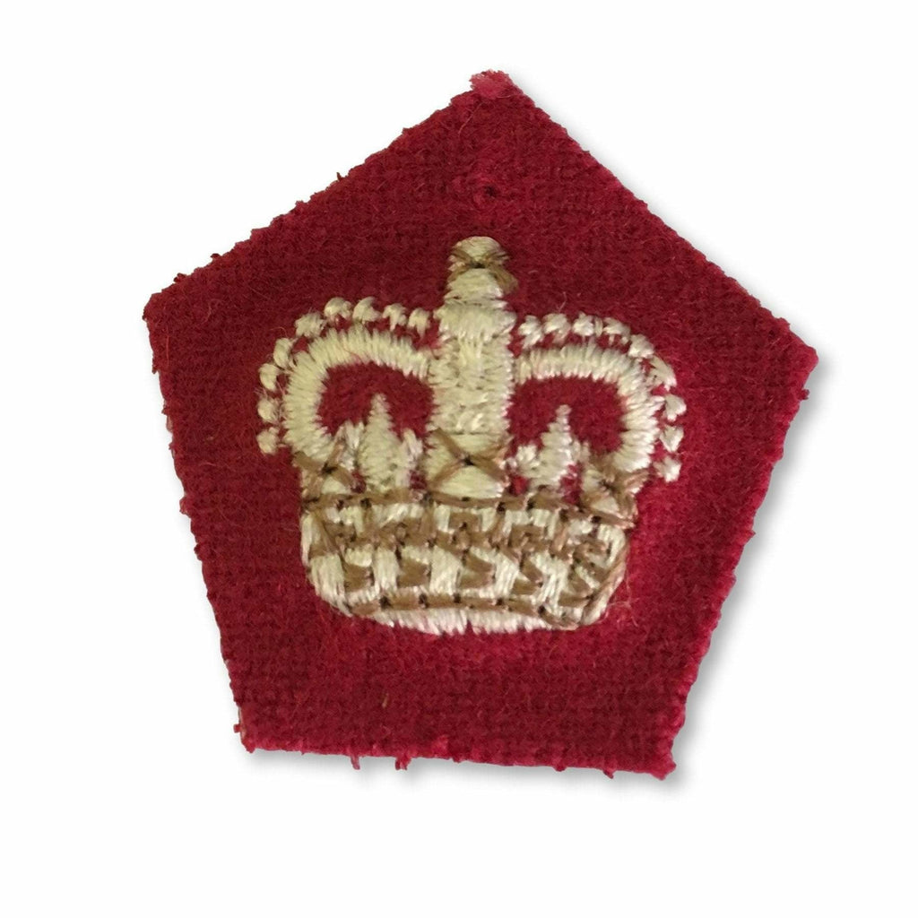 Ammo & Company Crown - 32mm- Scarlet Ground -White & Beige Embroidery - RRS
