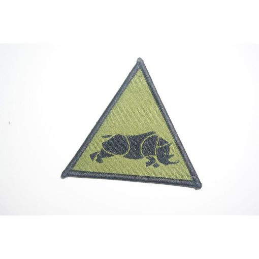 Picture of TRF - 1st UK Armoured Division - Black Rhino on Olive (RF) - 68mm edges - Pack of 5