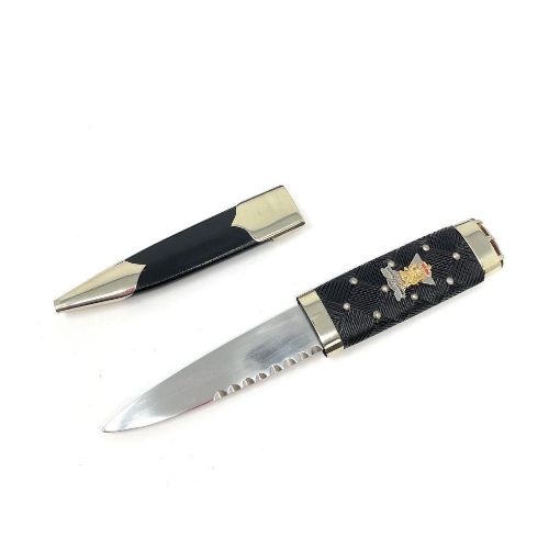 Picture of Sgian Dubh & Scabbard - SCOTS – with Cap Badge - Orange Topaz Stone - with presentation boxes