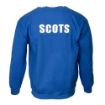 Picture of SCOTS - Blue Sweatshirt with Cap Badge on Left Chest and SCOTS in white on reverse – Large