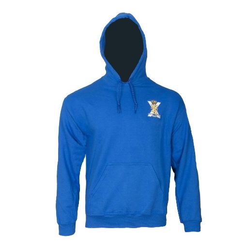 Picture of SCOTS - Blue Hoodie with Cap Badge on Left Chest and SCOTS in White on reverse – Medium 