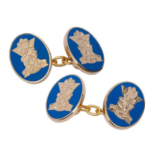 Picture of SCOTS Cufflinks - Enamelled - Chain - Cap Badge on Both Sides