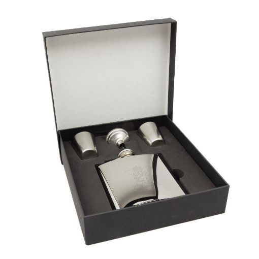 Picture of SCOTS Metal Hip Flask - 6oz with Filler & 2 Cups