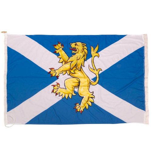 Picture of Regimental Flying flag 6ft x 4ft “Royal Scots Lion Rampant” device printed & appliqued - woven polyester St Andrew’s Saltire